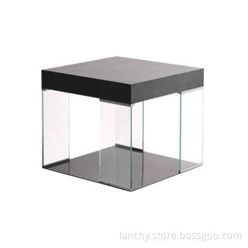 Grey Oak Coffee Table with Tempered Clear Glass (TT-B60)